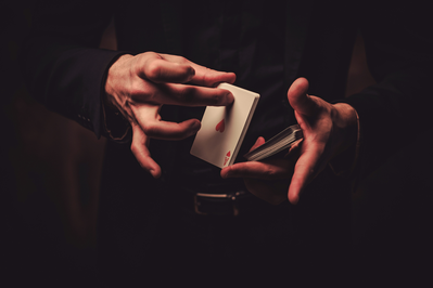 magician doing card trick