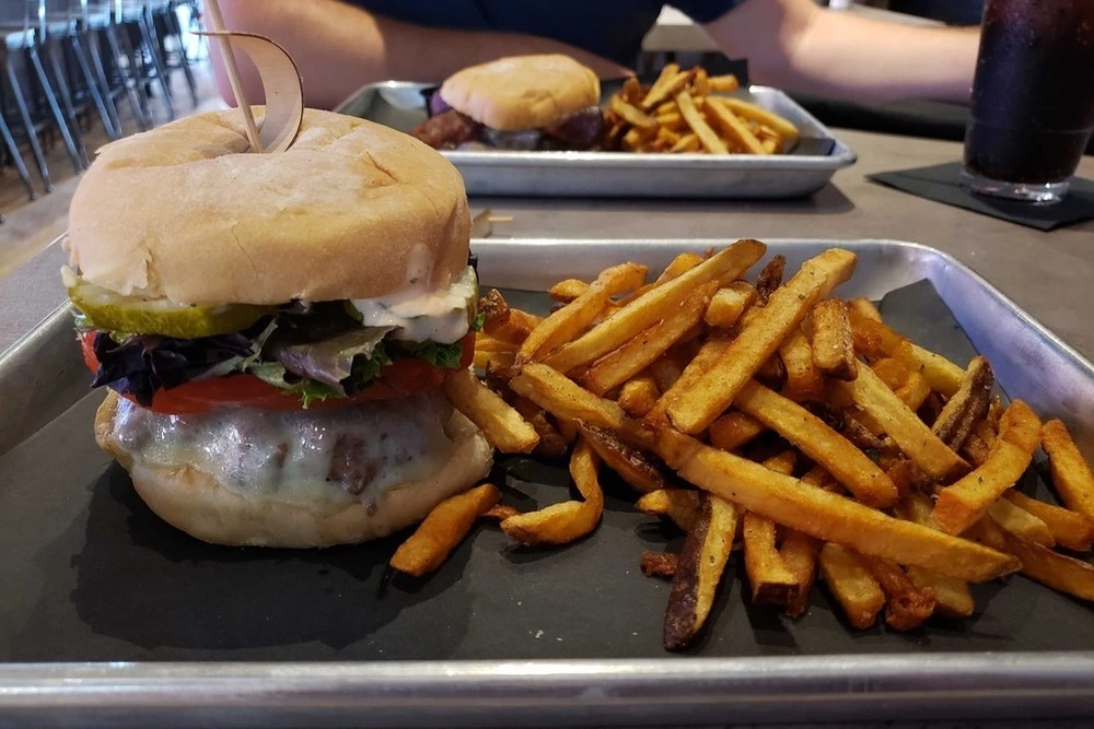 burger and fries at Graze Burgers